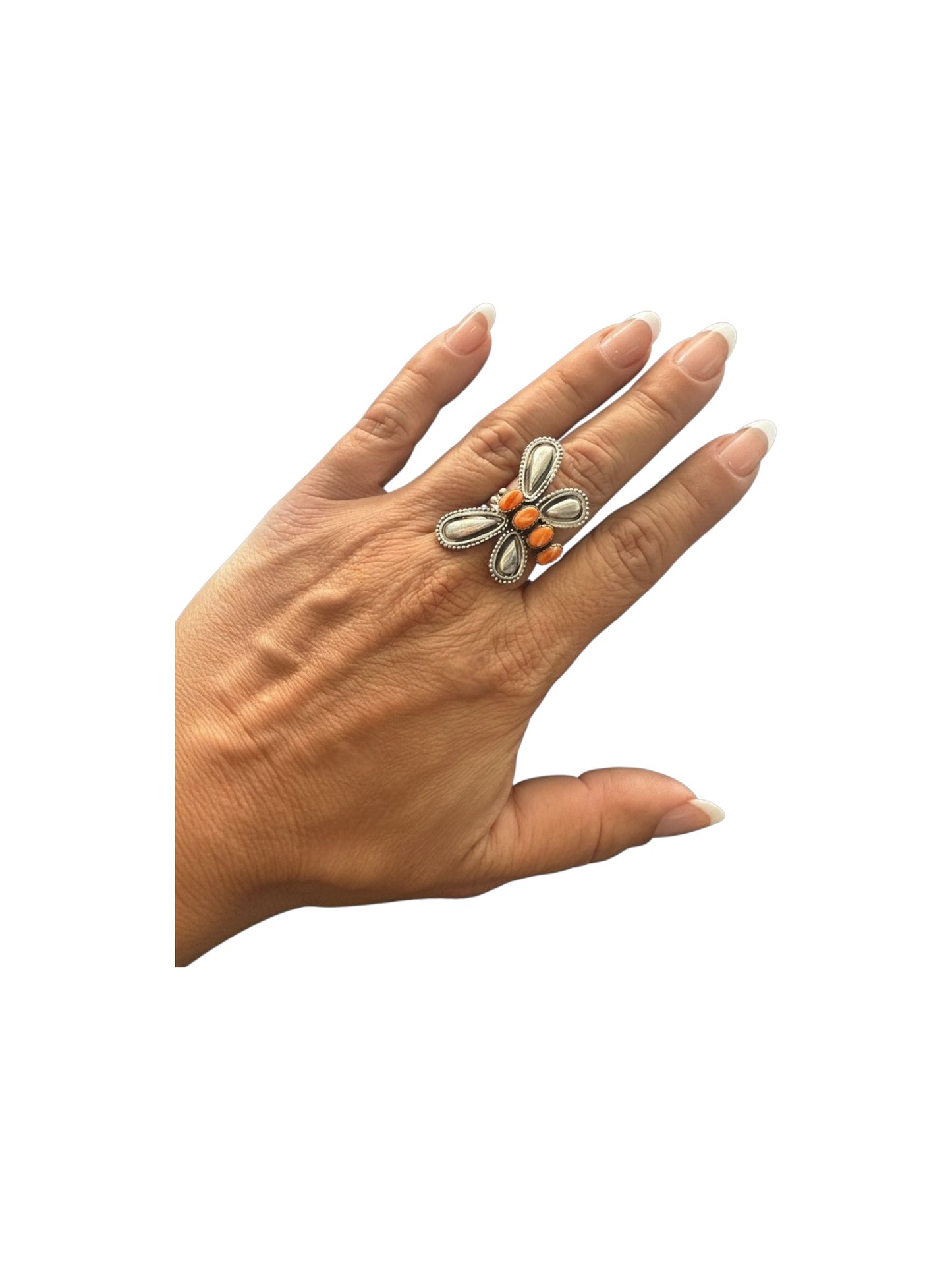Dragonfly Adjustable Ring - Sterling Silver, Turquoise or Spiny Oyster