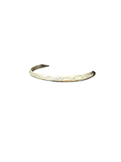 Skinny Stacker Cuff Bracelet – Sterling Silver -  Authentic Native American Handmade - American Sterling Silver - Made in USA – Leander Tahe
