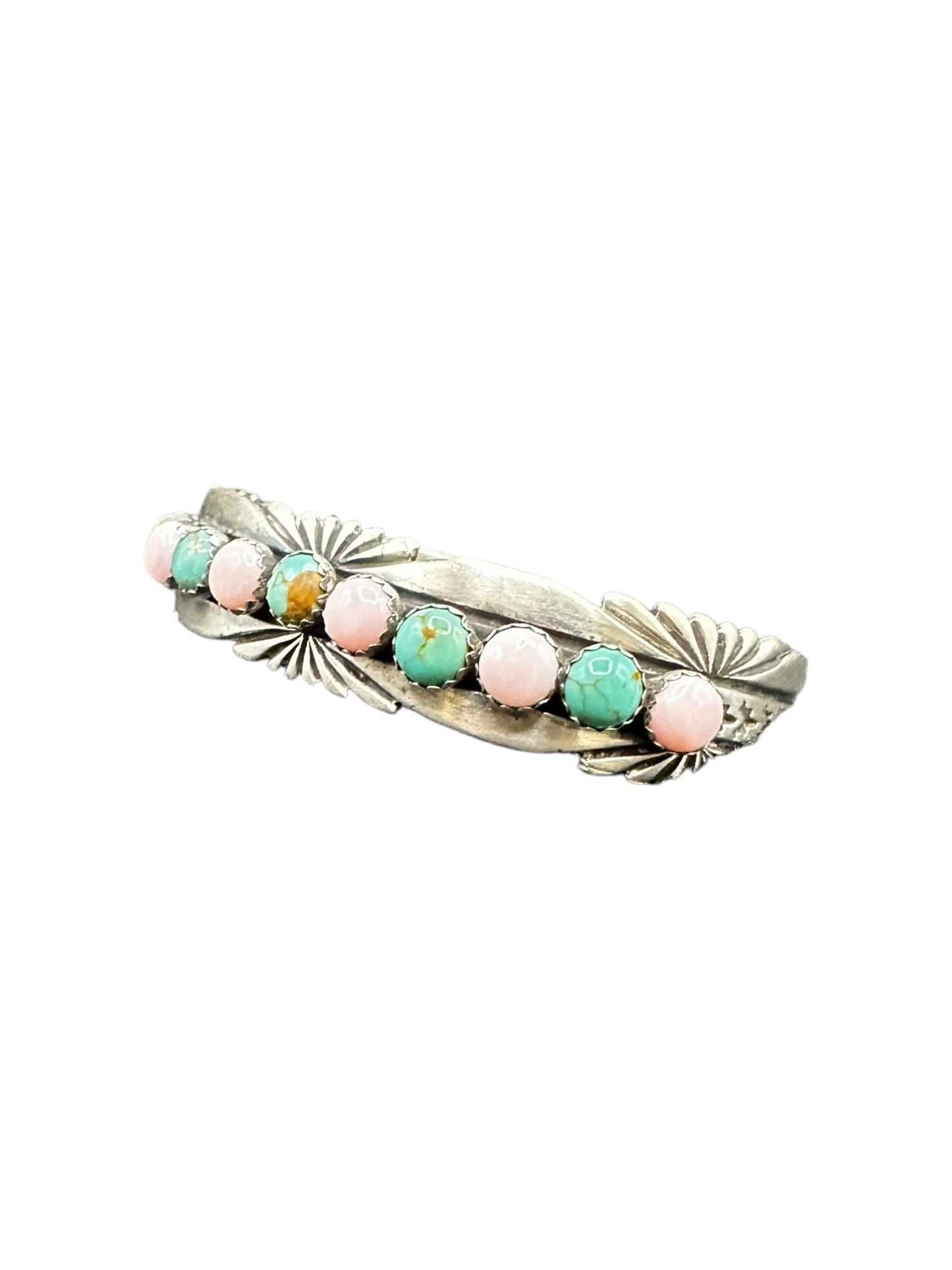 Sterling Silver Women's Cuff - Sterling Silver and Turquoise - Handmade Native American - Toadlena