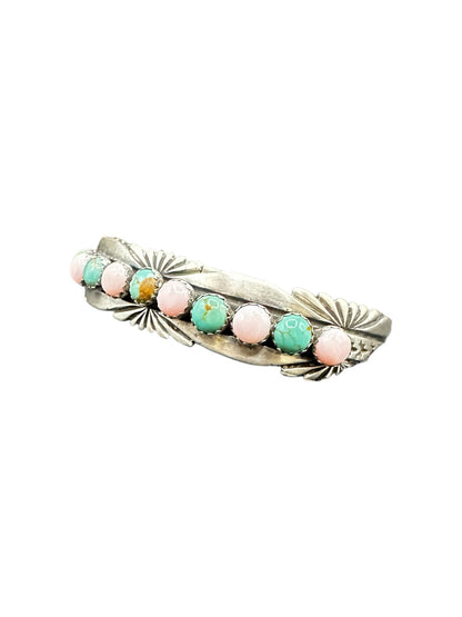 Sterling Silver Women's Cuff - Sterling Silver and Turquoise - Handmade Native American - Toadlena