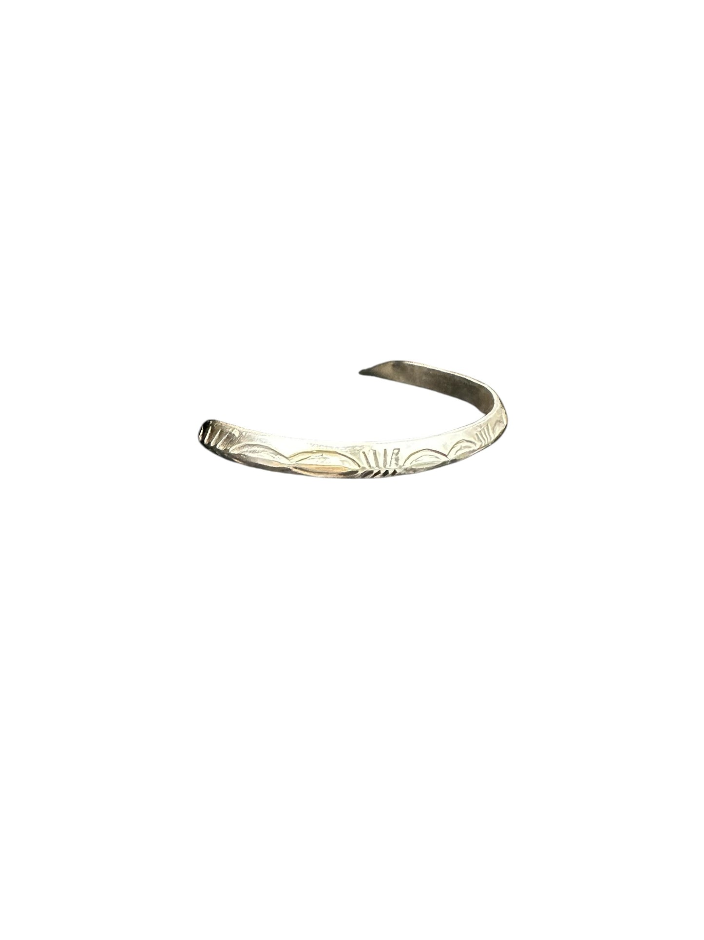 Skinny Stacker Cuff Bracelet – Sterling Silver -  Authentic Native American Handmade - American Sterling Silver - Made in USA – Leander Tahe
