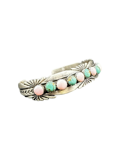 Sterling Silver Women's Cuff - Sterling Silver and Turquoise - Handmade Native American - Toadlena