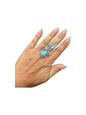 Medium Adjustable Crawler Ring - Sterling Silver and White Buffalo - Handmade Native American by Jimmy Lee
