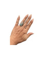 Small Leaf Cuff Ring  – Sterling Silver and Genuine Lapis -  Authentic Handmade Native American