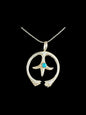 Small Naja Charm - Kingman Turquoise &  Sterling Silver - Handmade Artisan Collection