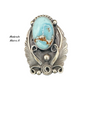Jimmy Lee - Medium Adjustable Cabochon Ring - Sterling Silver & Golden Hills Turquoise - Handmade Native American