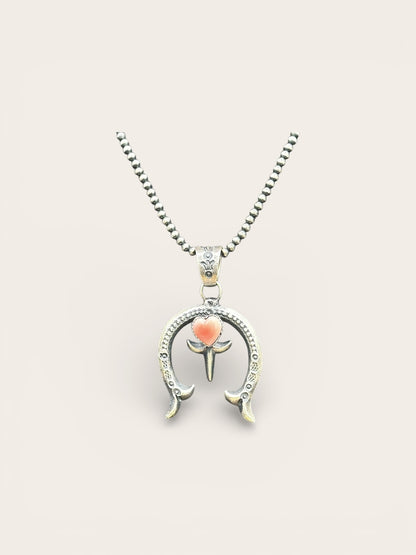 El Billah - Naja Pendant - Pink Conch Shell &  Sterling Silver - Handmade Native American