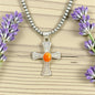 Holy Cross - Orange Spiny Oyster and Sterling Silver  Pendant -  Handcrafted Native American