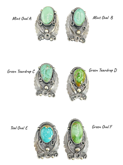 Jimmy Lee - Medium Adjustable Cabochon Ring - Sterling Silver & Sonoran Turquoise - Handmade Native American