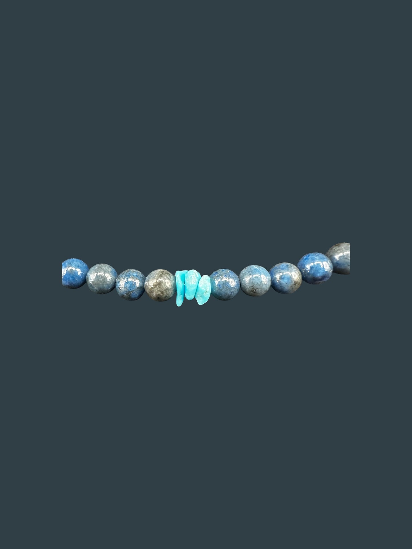 4MM Pearl Necklace - Genuine Lapis with Turquoise Nuggets - Hand Strung Artisan Collection