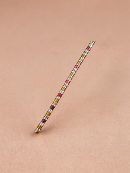 Dainty Tila Square Flat Beads - Stainless Steel Chain Bracelets - Ready Made