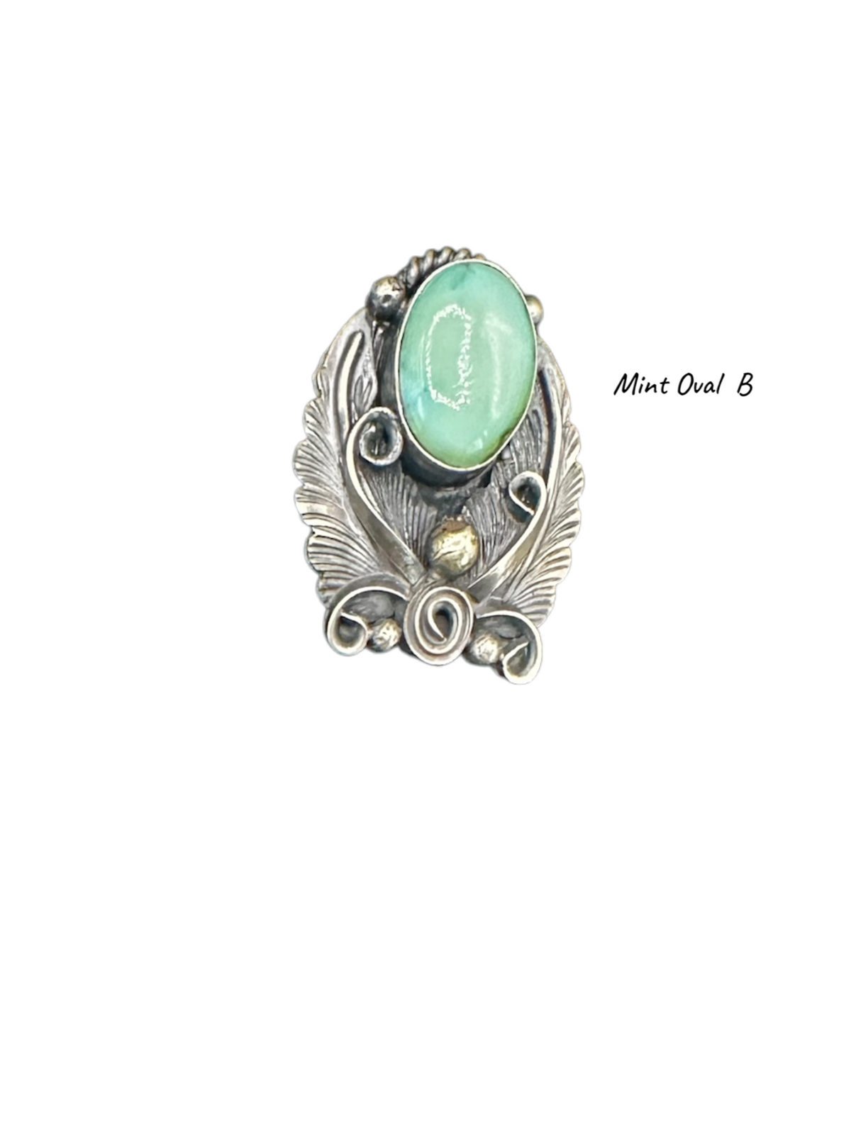 Jimmy Lee - Medium Adjustable Cabochon Ring - Sterling Silver & Sonoran Turquoise - Handmade Native American