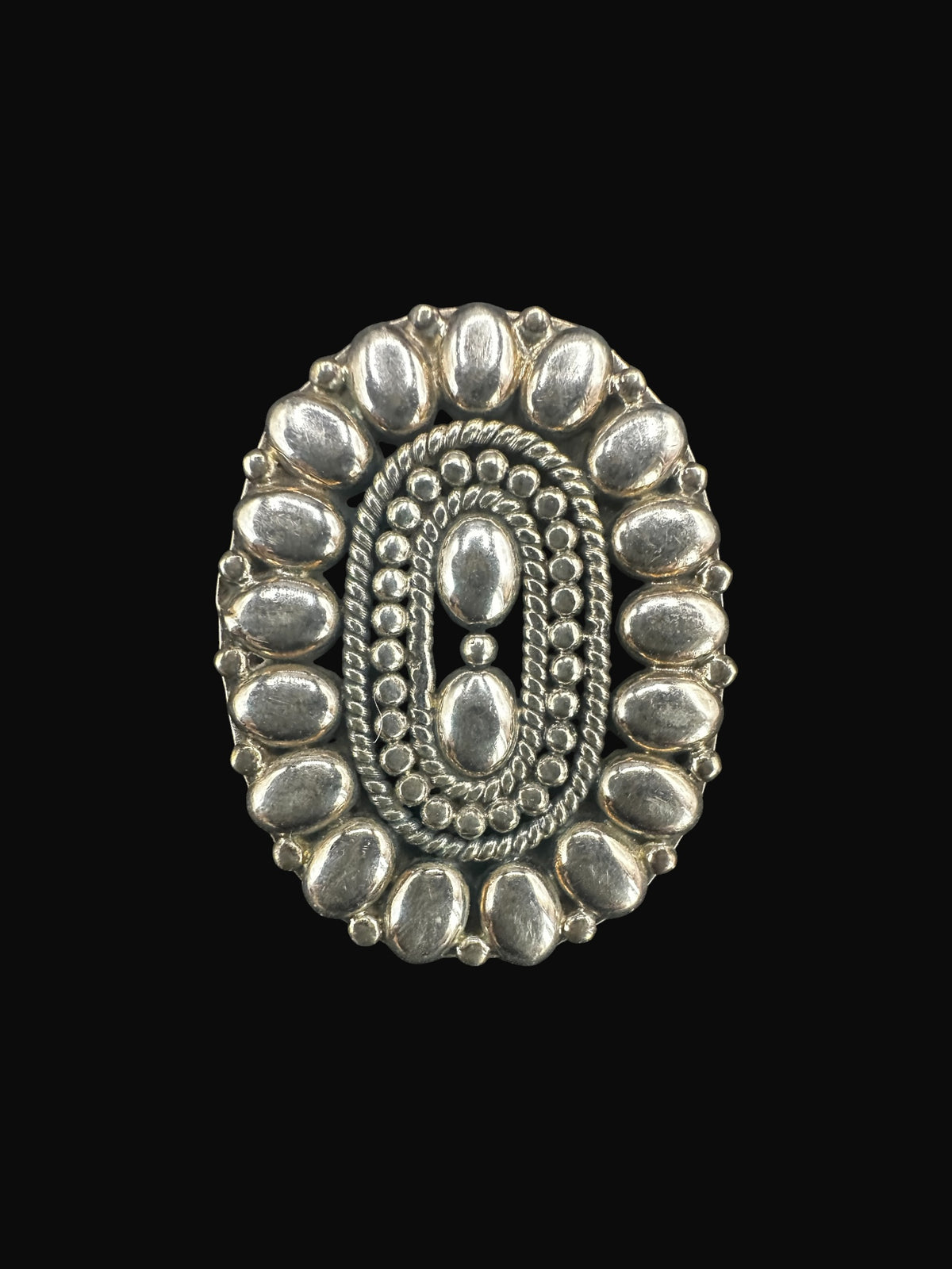 Sterling Silver Adjustable Concho Ring - Ready Made