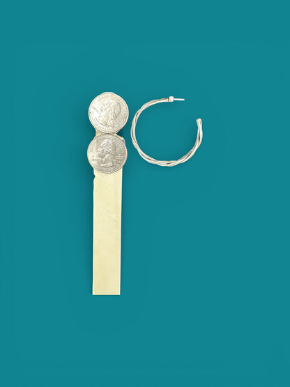 Stud Hoop Earrings - Braided Sterling Silver - Artisan Jewelry