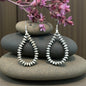 Teardrop - 5MM Saucer Beads - Oxidized Sterling Silver Dangle Earrings - Hand Strung
