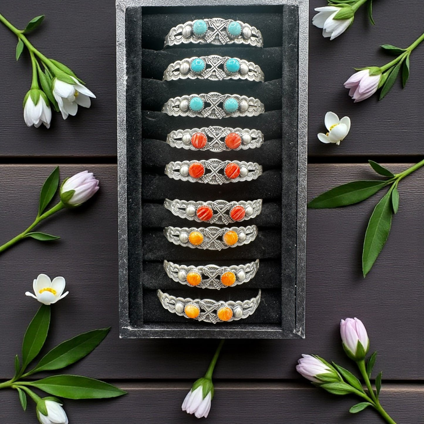 Y. James - Multi Stone Cuff Bracelet - Handcrafted Native American