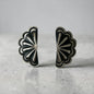 Leander Tahe - Sterling Silver Half Concho Medium Stud  Earrings - Native American