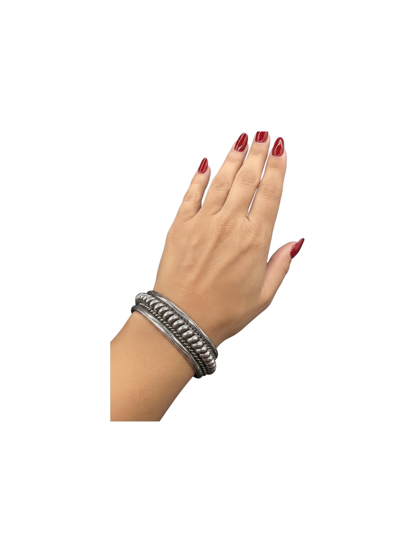 Sterling Silver Wide Spiral Bracelet - Handcrafted Native American - Michael Tahe