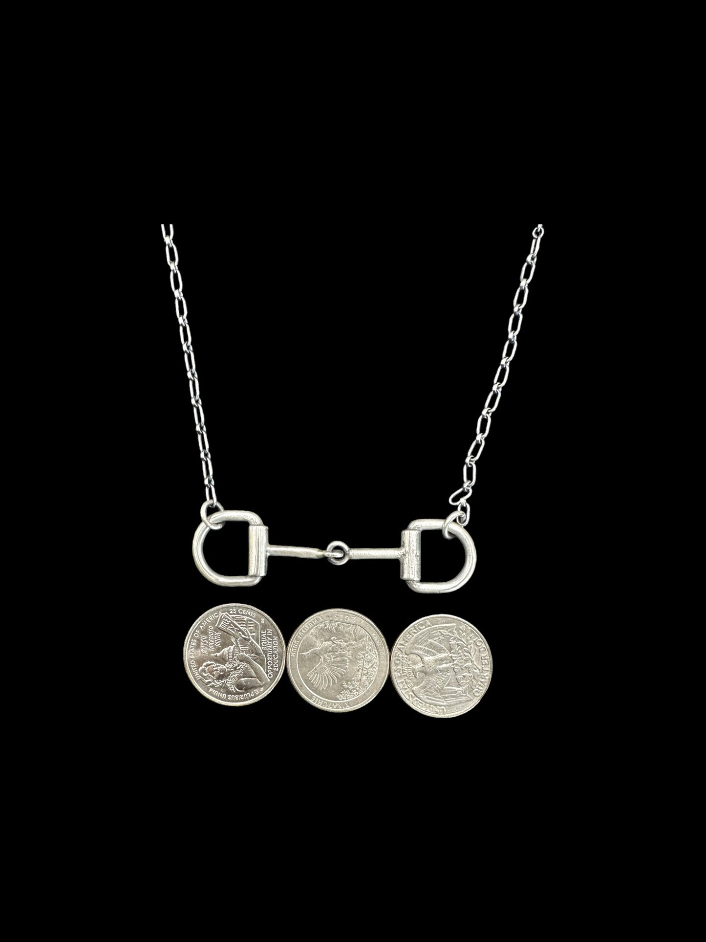 Sterling Silver - Horse Bit Chain Link Necklace - Handmade Native American
