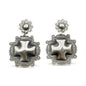 Leander Tahe - Sterling Silver Concho Cross - Drop Earrings - Handcrafted Native American