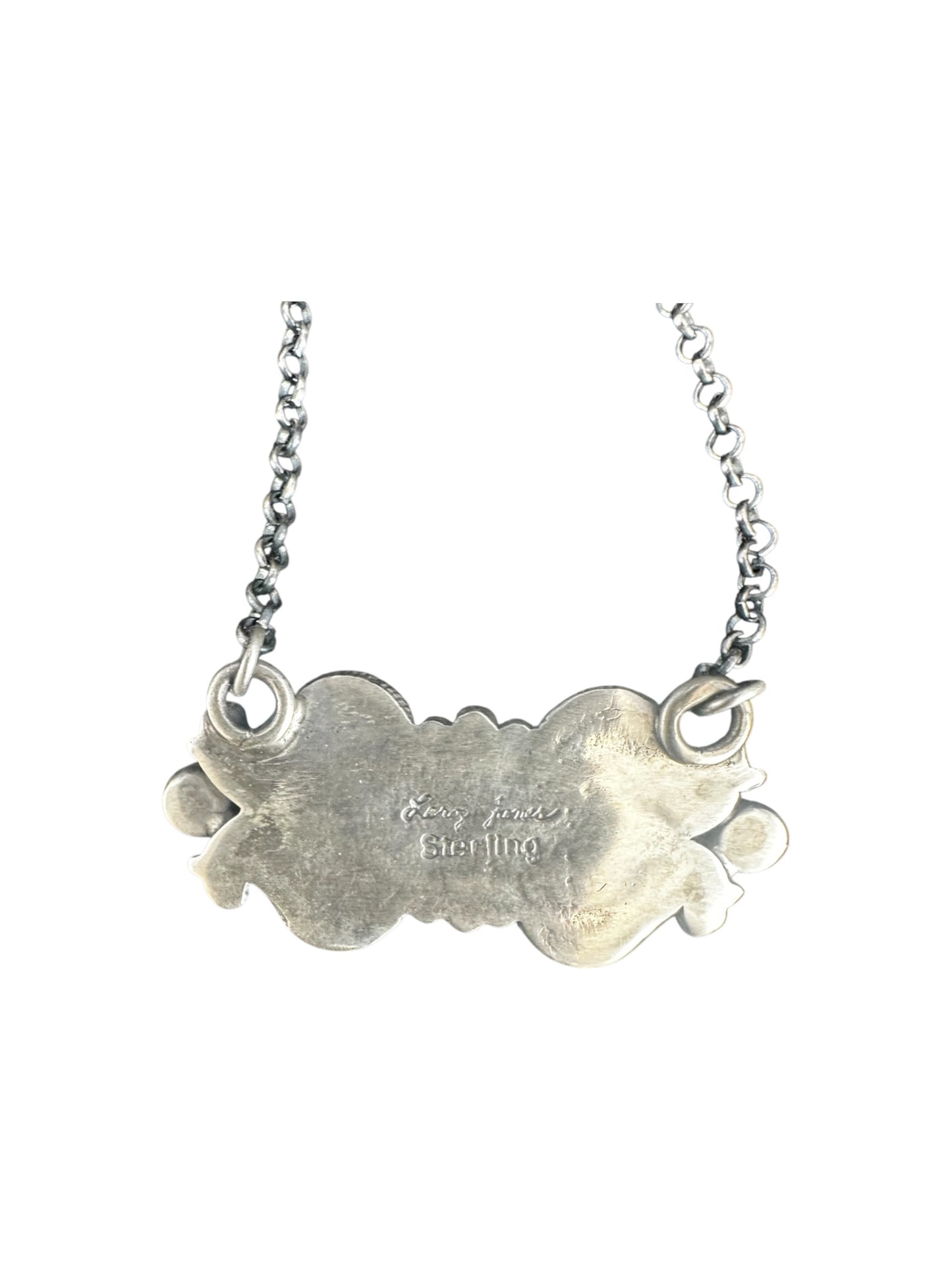 Leroy James - Bar Necklace – Genuine Turquoise & Sterling Silver - Handmade Native American