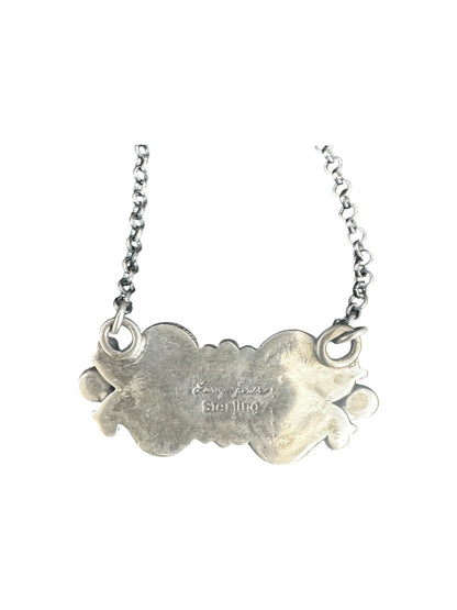 Leroy James - Bar Necklace – Genuine Turquoise & Sterling Silver - Handmade Native American