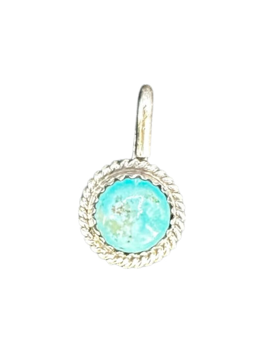 Small Cabochon Charm - Genuine Gemstones &  Sterling Silver - Handmade Native American