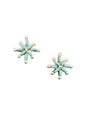 Snowflake Zuni Stud Earrings - Sterling Silver & Genuine Turquoise - Artisan Collection