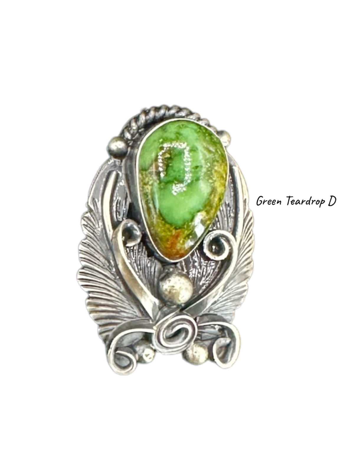 Jimmy Lee - Medium Adjustable Cabochon Ring - Sterling Silver & Sonoran Turquoise - Handmade Native American