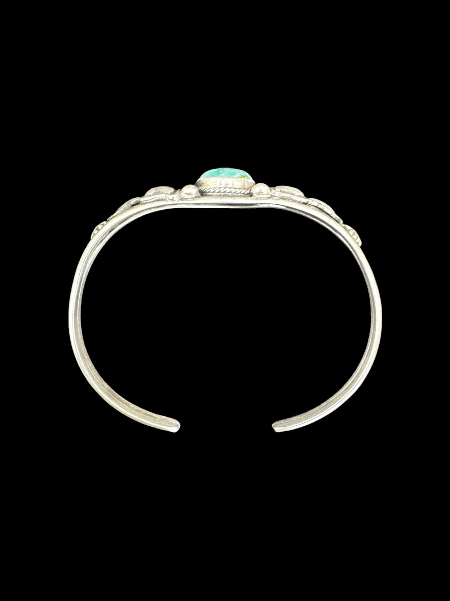 Genuine Turquoise Cabochon Cuff Bracelet - Handcrafted Anglo American