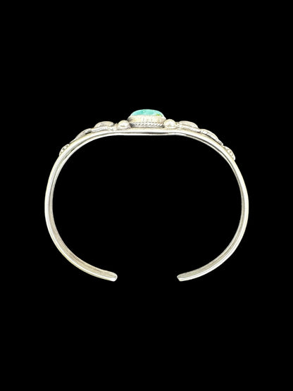 Genuine Turquoise Cabochon Cuff Bracelet - Handcrafted Anglo American