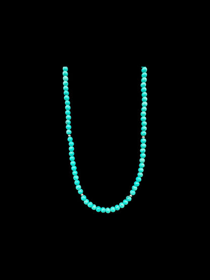 6MM Kingman Turquoise Pearl Necklace -  Hand Strung Artisan Collection