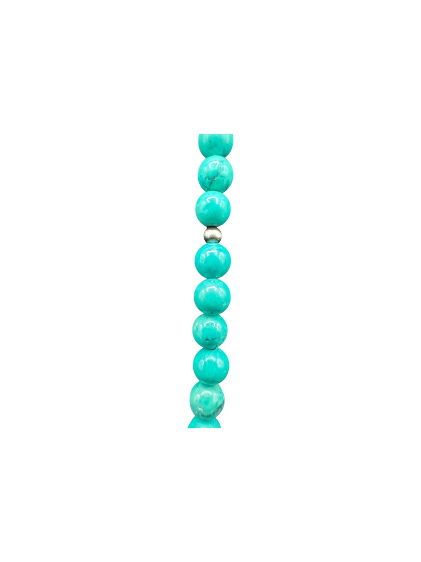 6MM Kingman Turquoise Pearl Necklace -  Hand Strung Artisan Collection