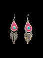 Navajo Sterling Silver & Genuine Turquoise Mandala Dangle Earrings - Handmade by Pauline Armstrong