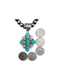 Large Multi-Cabochon Pendant - Sterling Silver & Genuine Turquoise - Handmade Native American by Patricia Yazzie