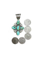 Large Multi-Cabochon Pendant - Sterling Silver & Genuine Turquoise - Handmade Native American by Patricia Yazzie