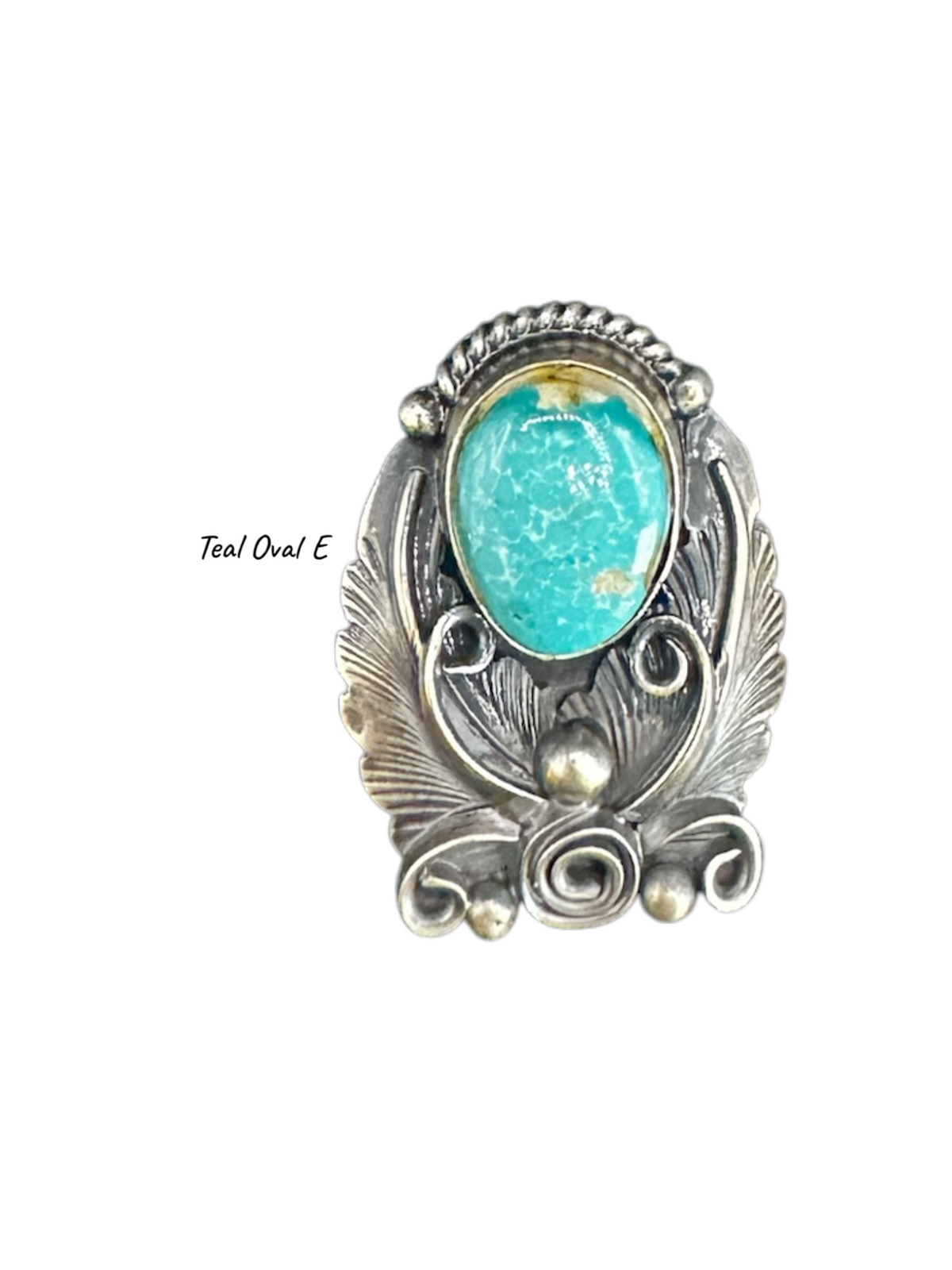 Jimmy Lee - Medium Adjustable Cabochon Ring - Sterling Silver & Sonoran Turquoise - Handmade Native American
