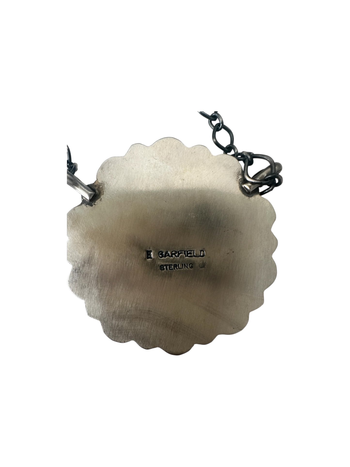 Effie Garfield Cluster Pendant w. Chain Necklace - Genuine Turquoise & Sterling Silver - Handcrafted Native American