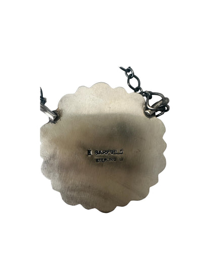 Effie Garfield Cluster Pendant w. Chain Necklace - Genuine Turquoise & Sterling Silver - Handcrafted Native American