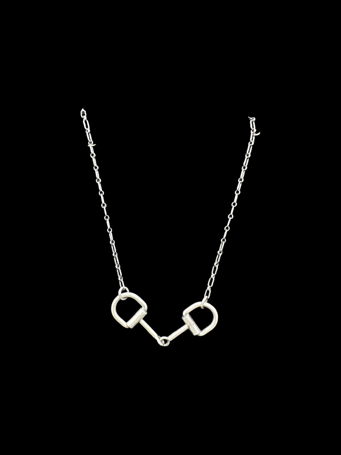 Sterling Silver - Horse Bit Chain Link Necklace - Handmade Native American