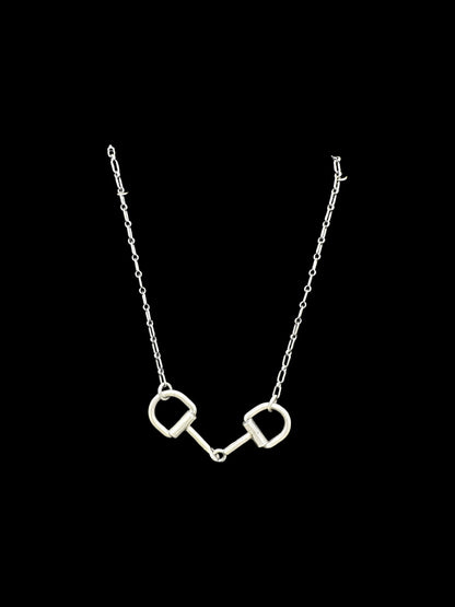 Sterling Silver - Horse Bit Chain Link Necklace - Handmade Native American