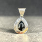 Ella Peter - Medium Teardrop Cabochon Pendant - Sterling Silver & Genuine Black Onyx - Handmade Native American