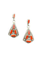 Melvin Chee - Medium Arrow Head Earrings - Genuine Coral - Handmade Native American