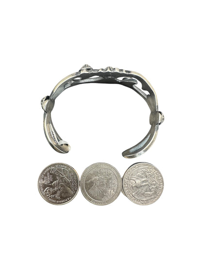 Chimney Butte - Genuine Sterling Silver Cuff Bracelet - Handmade Native American