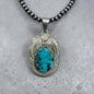 Ray Begay - Vintage Cabochon Pendant - Genuine Turquoise & Sterling Silver - Handmade Native American