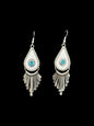 Navajo Sterling Silver & Genuine Turquoise Mandala Dangle Earrings - Handmade by Pauline Armstrong