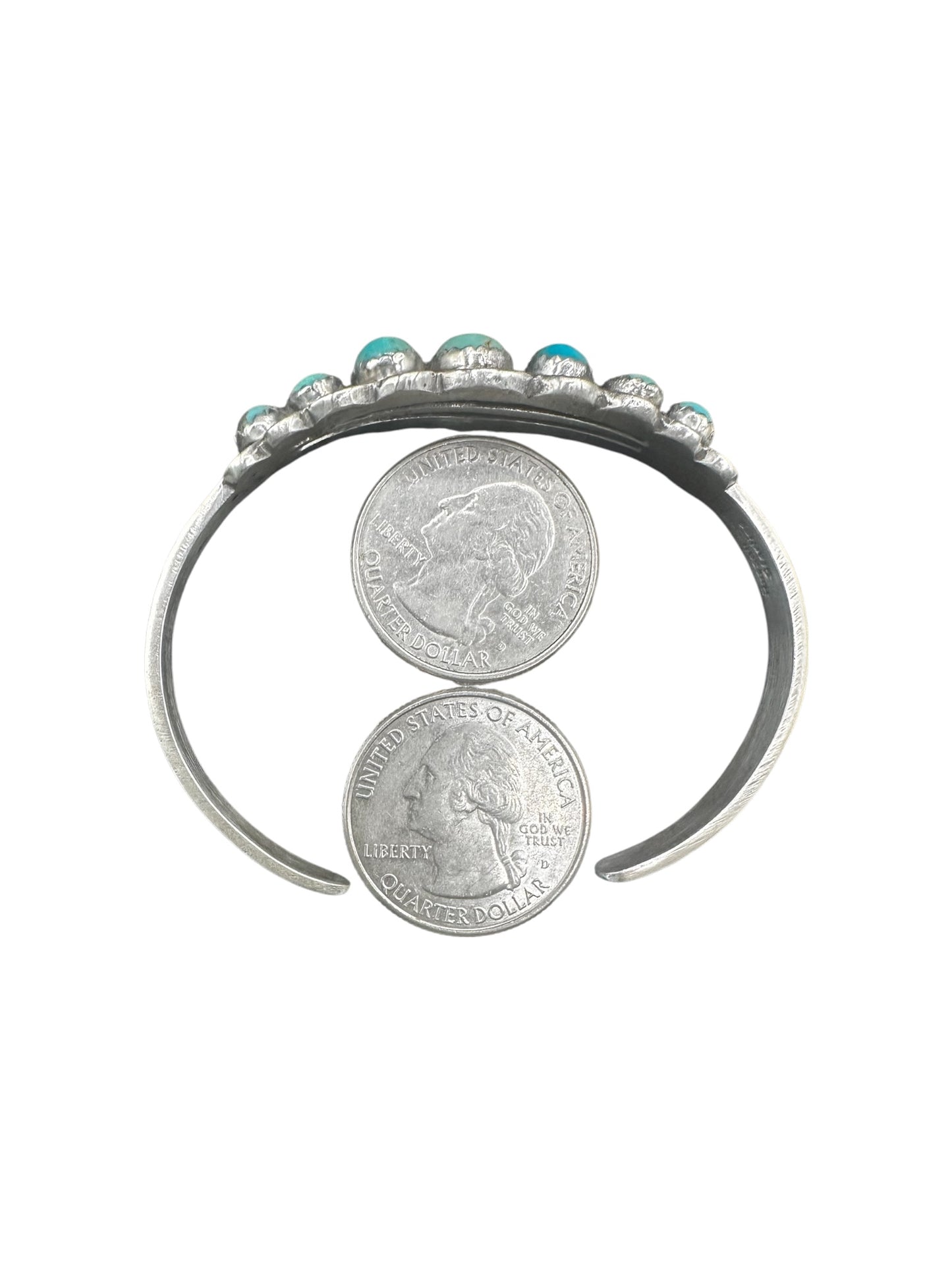 Russell Sam - Multi Stone Cuff Bracelet - Sonoran Turquoise & Sterling Silver - Handcrafted Native American - Russell Sam