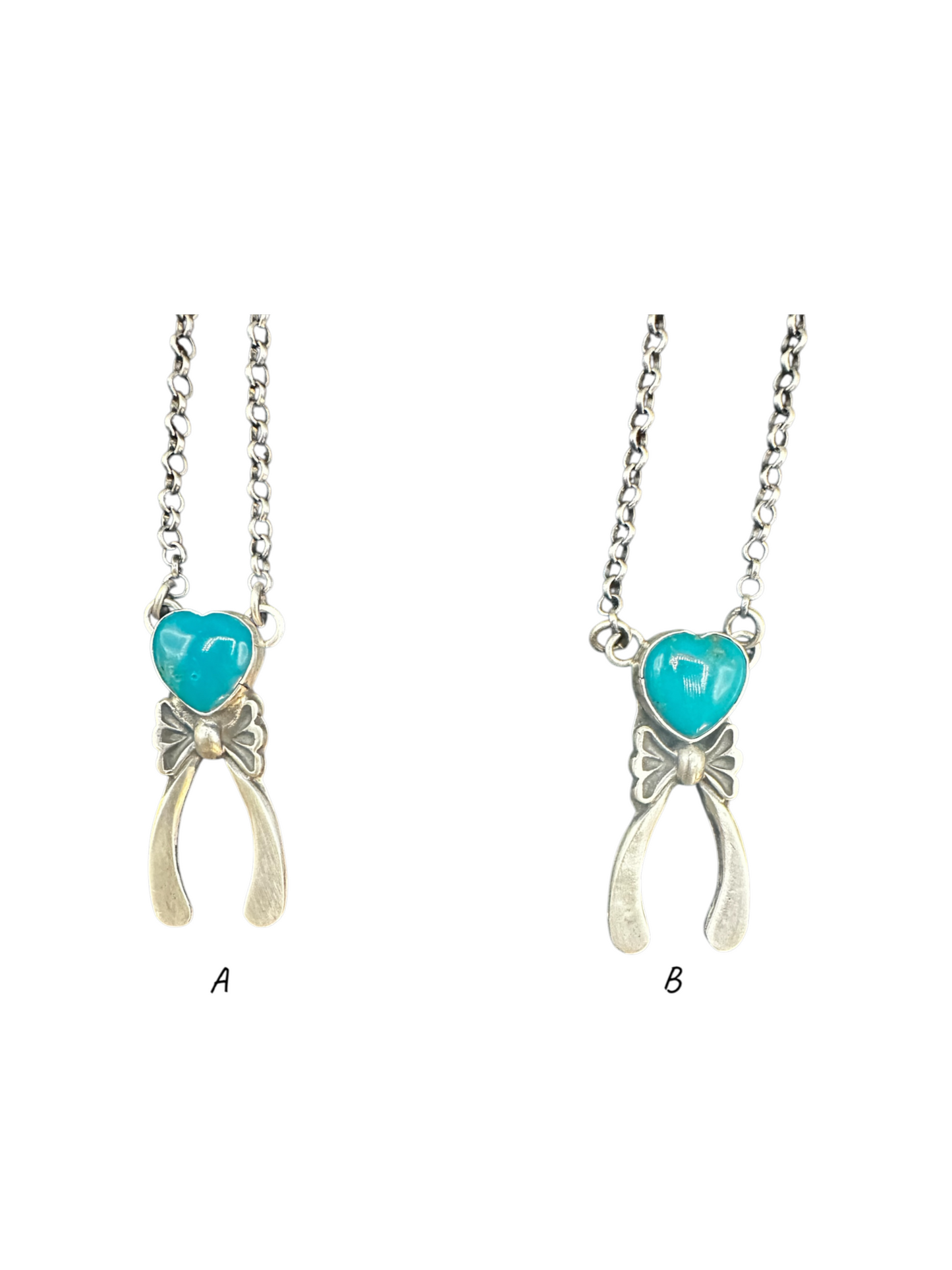 Toadlena Heart Pendant & Necklace - Genuine Turquoise & Sterling Silver - Handmade Native American