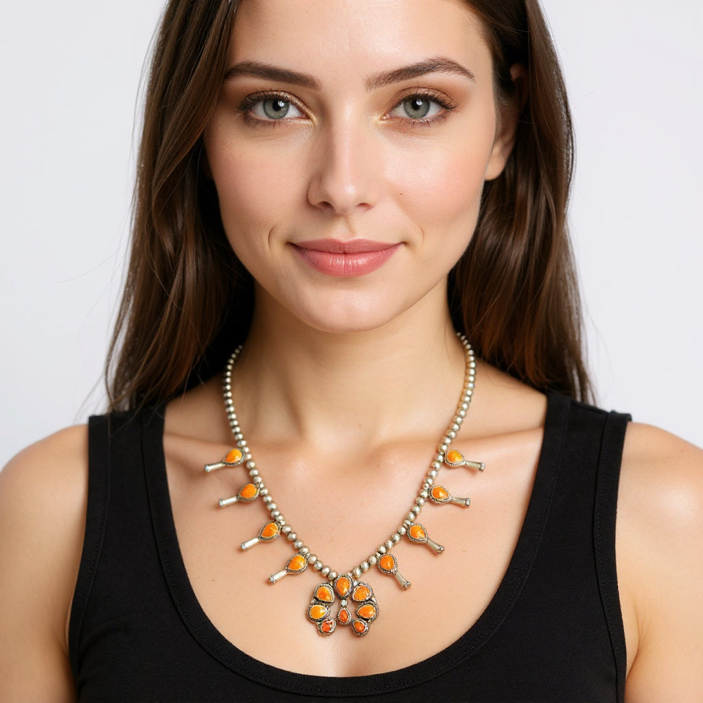 Shirley Henry – Mini Squash Blossom Set – Spiny Oyster – Handmade Native American