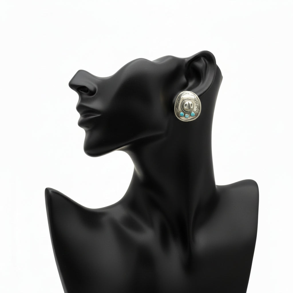 Bobby Platero | Cowboy Hat Pendant & Earrings SET | Sterling Silver & Turquoise | Handmade Native American